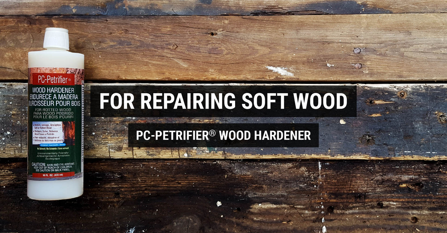 For repairing soft wood - PC-Petrifier wood hardener